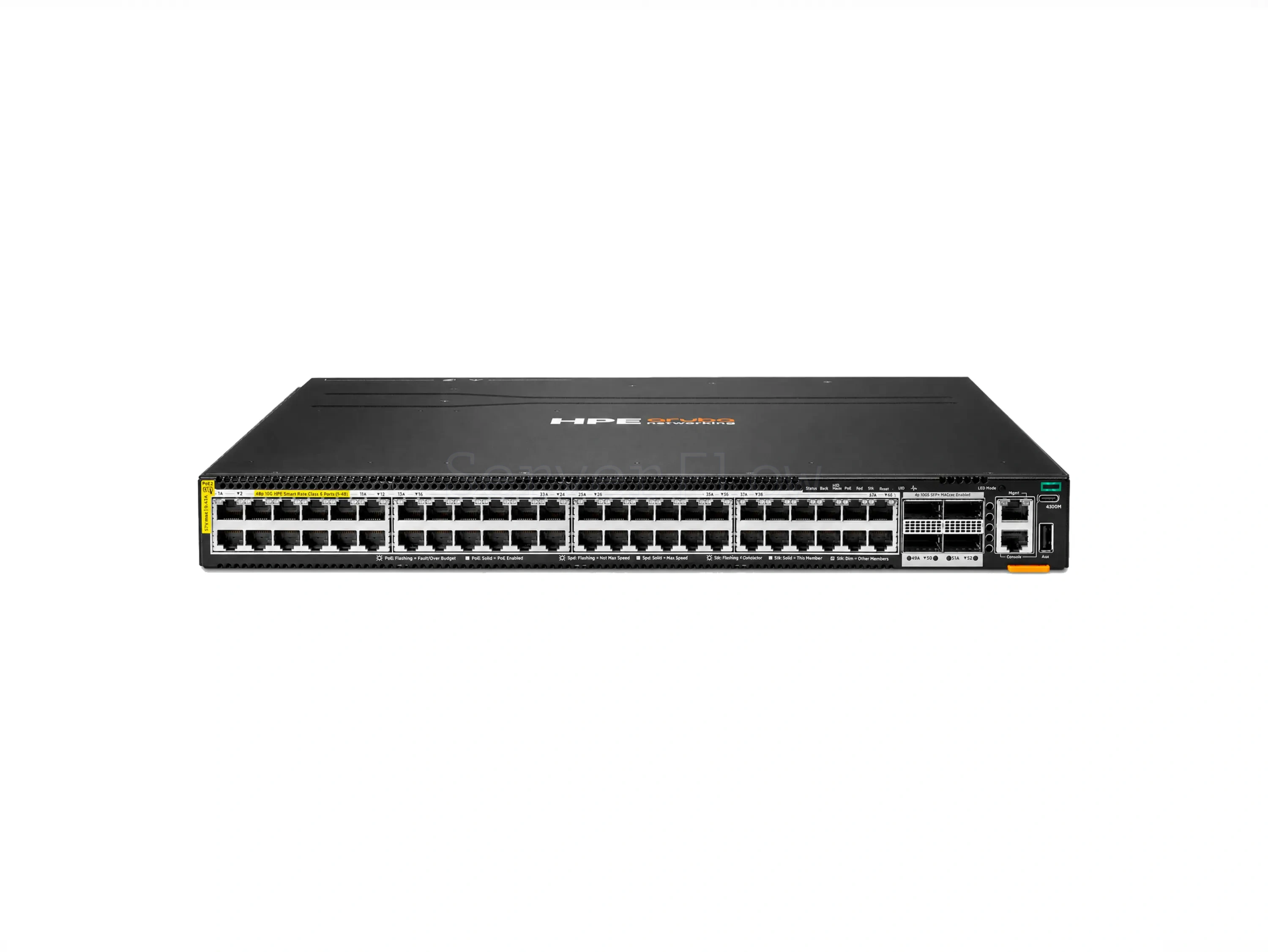 Коммутатор HPE Aruba CX 6300M 48SR10 Class8 PoE 4QSFP28 MACsec (48x RJ-45 10 Гбит/с, 4x QSFP28 100 Гбит/с) [S0E91A]