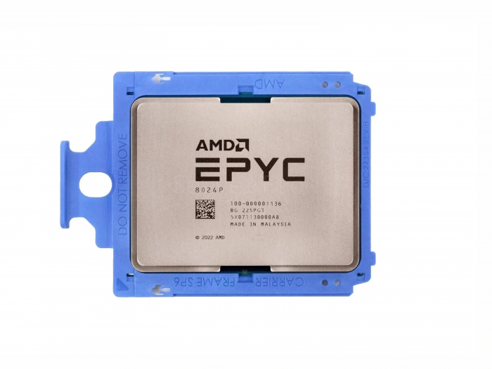Процессор AMD EPYC 8024P (8c/16t, 2.4GHz-2.95GHz, 90W)