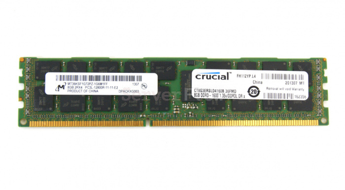 Оперативная память 8GB DDR3 ECC REG Micron 1600Mhz 2Rx4(MT36JSF1G72PZ-1G6K1HE)