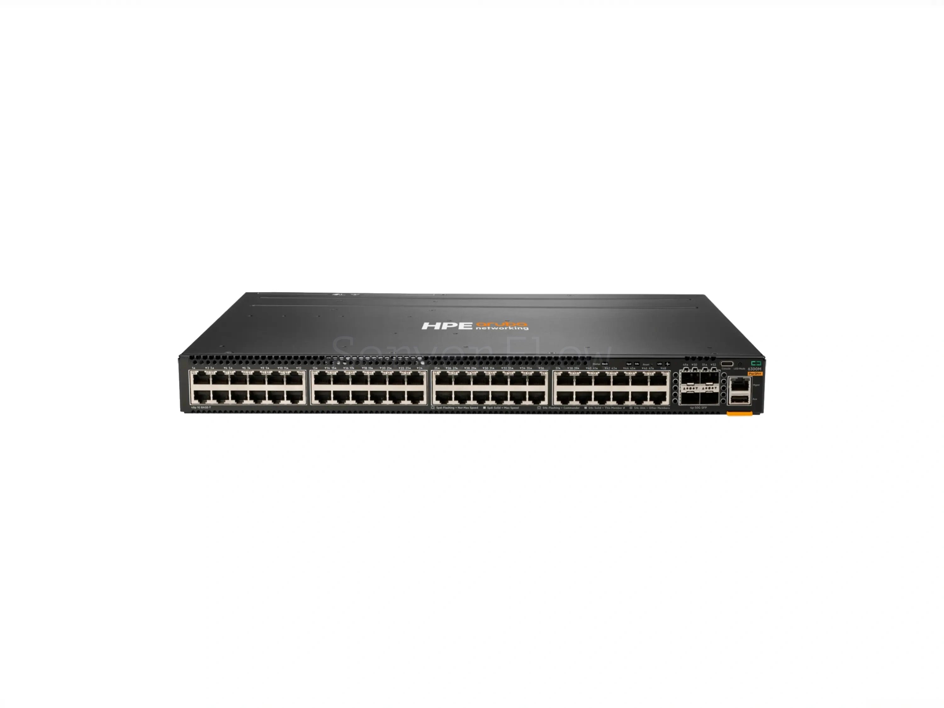 Коммутатор HPE Aruba CX 6300M 48G Power-to-Port Airflow 2 Fans 1 PSU Bundle (48x RJ-45 1 Гбит/с, 4x SFP56 50 Гбит/с) [R9F63A]