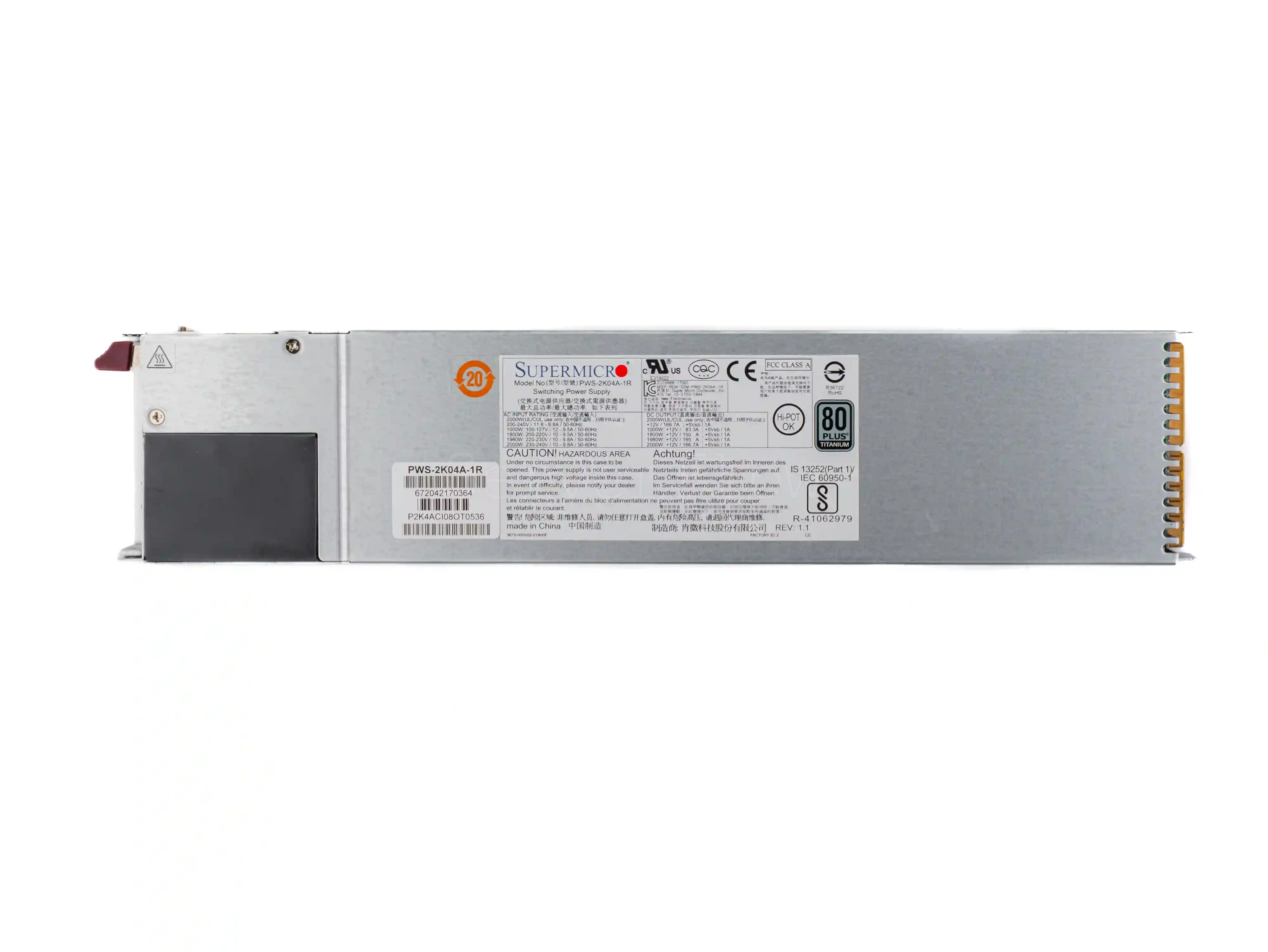 Блок питания Supermicro PWS-2K04A-1R (2000W)