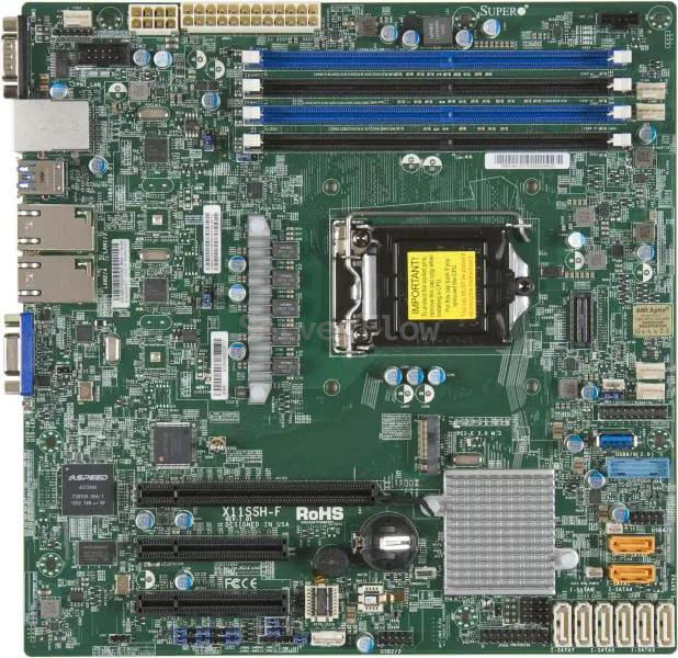 Материнская плата Supermicro X11SSH-F (MATX, E3-1200 v6/v5, 4 DIMM, C236, Intel® i210-AT)