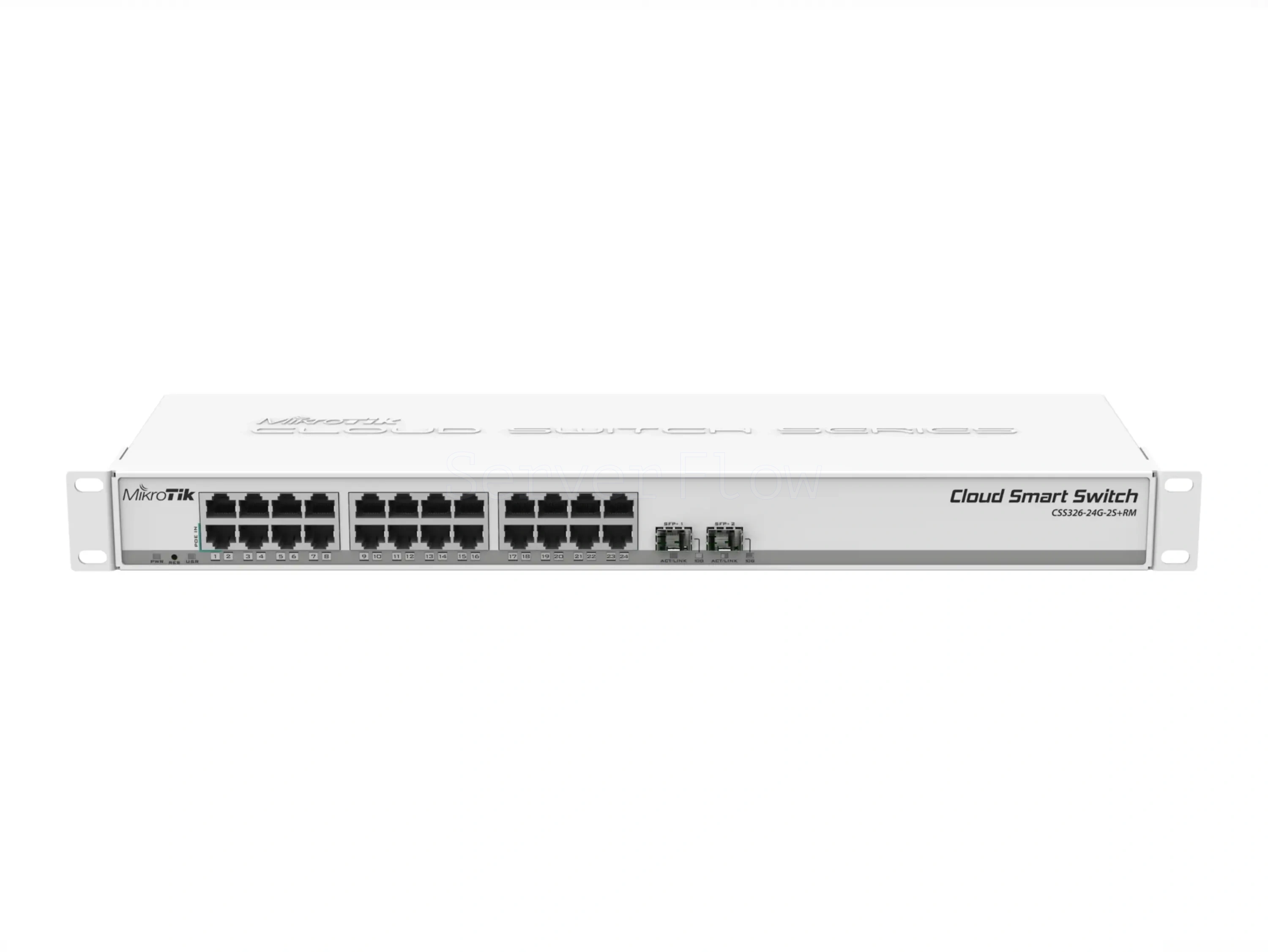Коммутатор MikroTik CSS326-24G-2S+RM (24x RJ45 1 Гбит/с, 2x SFP+ 10 Гбит/с)