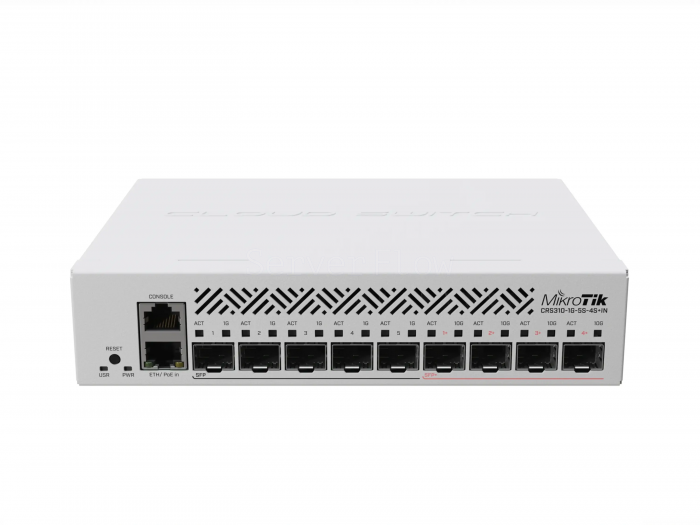 Коммутатор MikroTik CRS310-1G-5S-4S+IN (1x RJ45 1 Гбит/с, 5x SFP 1 Гбит/с, 4x SFP+ 10 Гбит/с)