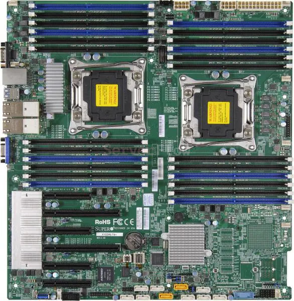 Материнская плата Supermicro X10DRi-T4+ (EEATX, 2х E5 V3/V4, 24DIMM, 2x PCI-E x16, 4x 10GBe RJ45, 10x SATA3, IPMI 2.0, C612)