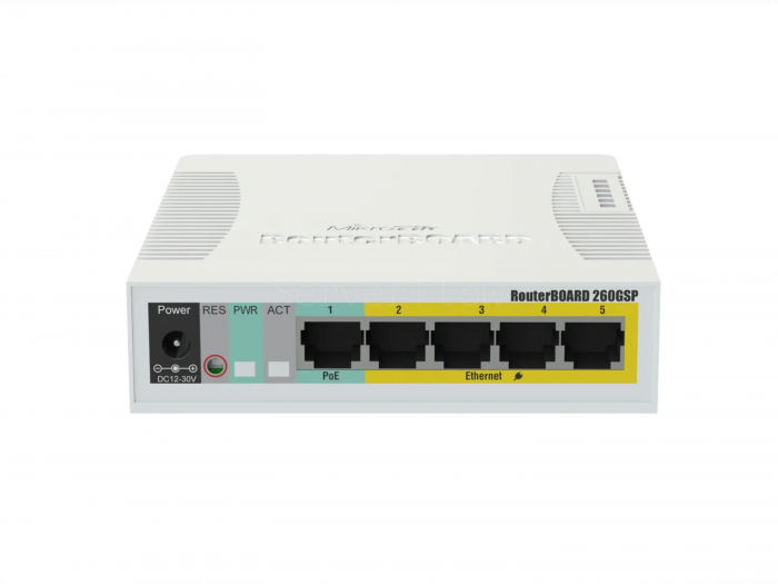 Коммутатор MikroTik RB260GSP (5x RJ45 1 Гбит/с, 1x SFP 1 Гбит/с)