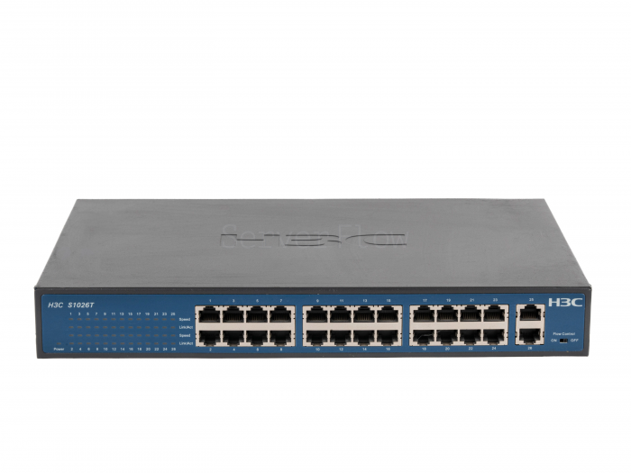 Коммутатор H3C S1026T-24 (24х RJ45 100 Мбит/с PoE, 2х SFP 1 Гбит/с)