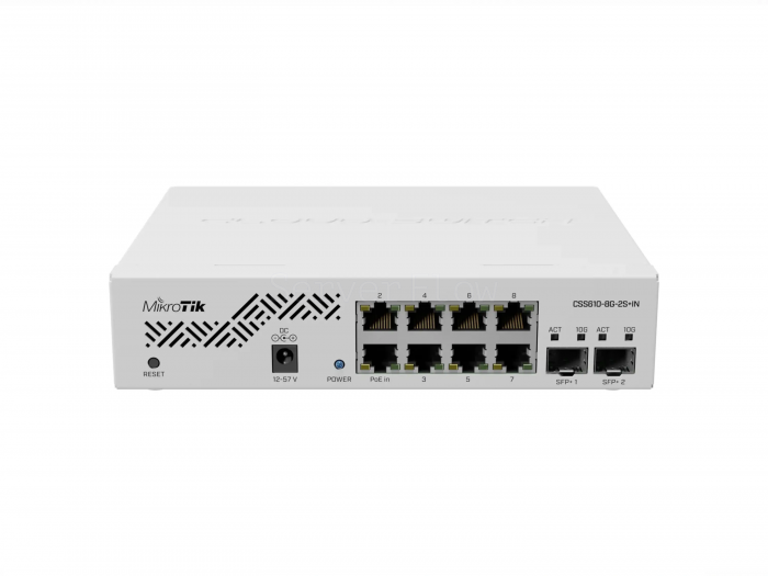 Коммутатор MikroTik CSS610-8G-2S+IN (8x RJ45 1 Гбит/с, 2x SFP+ 10 Гбит/с)