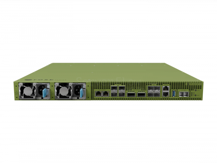 Коммутатор MikroTik RDS2216 ROSE Data server (2x RJ45 10 Гбит/с, 4x SFP+ 10 Гбит/с, 4x SFP28 25 Гбит/с, 2x QSFP28 100 Гбит/с)