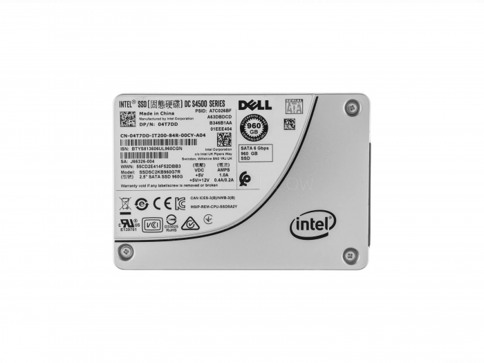 SSD-накопитель Intel(DELL) DC S4500 960GB 2.5" SATA 6Gb/s [SSDSC2KB960G7R]