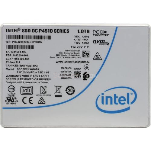 SSD-накопитель Intel DC P4510 1TB 1.08 DWPD (SSDPE2KX010T81V)