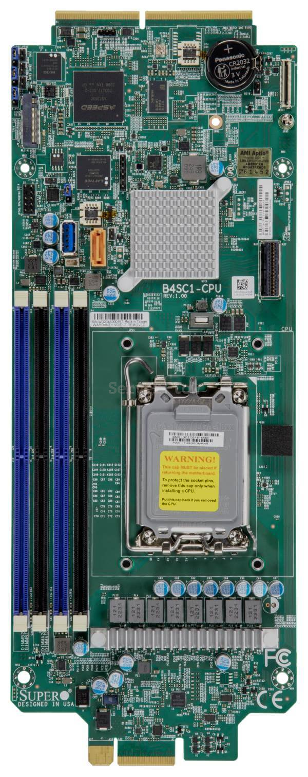 Материнская плата Supermicro B4SC1-CPU (Proprietary, 1x Intel® Pentium®, Xeon® E-2400, 4DIMM, 1x PCI-E x8, 2x 1GbE, 1x SATA3, -, C266)