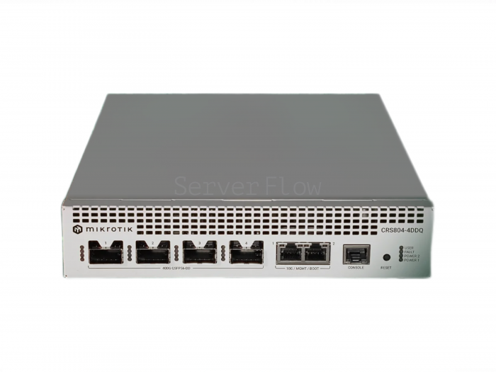 Коммутатор MikroTik CRS804 DDQ (2x RJ45 10 Гбит/с, 4x QSFP56-DD 400 Гбит/с)