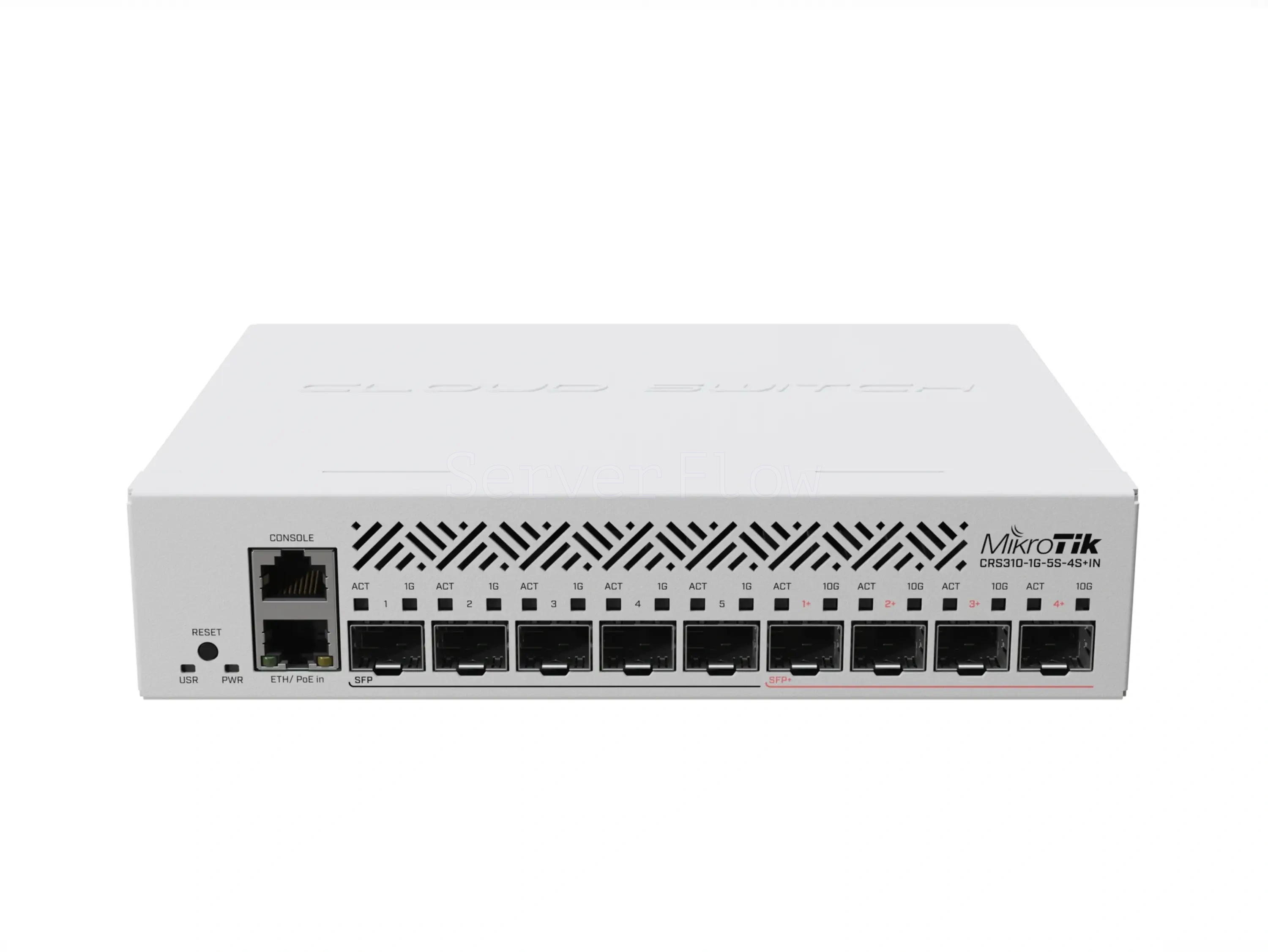 Коммутатор MikroTik CRS310-1G-5S-4S+IN (1x RJ45 1 Гбит/с, 5x SFP 1 Гбит/с, 4x SFP+ 10 Гбит/с)