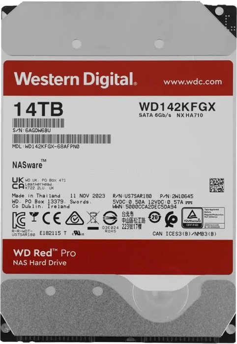 Жесткий диск WD Red Pro 14TB 3.5" SATA 6GB/s [WD142KFGX]