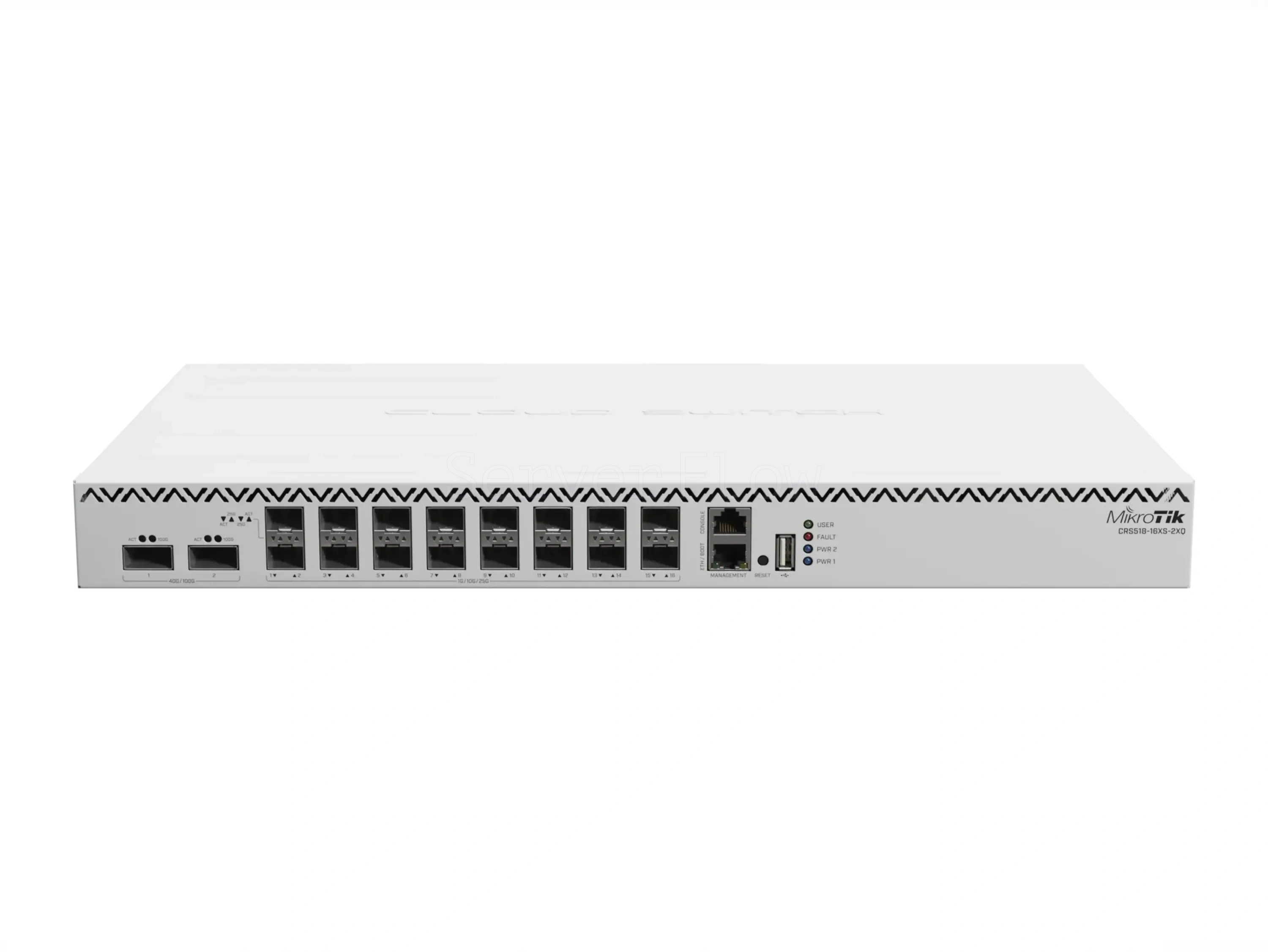 Коммутатор MikroTik CRS518-16XS-2XQ-RM (16x SFP28 25 Гбит/с, 2x QSFP28 100 Гбит/с)