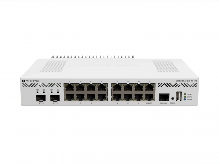 Коммутатор MikroTik CCR2004-16G-2S+PC (16x RJ45 1 Гбит/с, 2x SFP+ 10 Гбит/с)