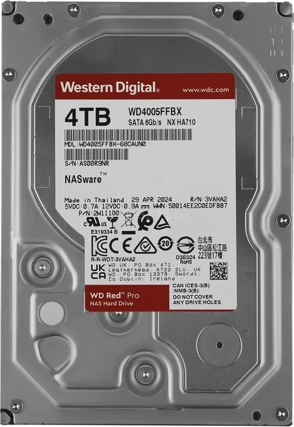 Жесткий диск WD Red Pro 4TB 3.5" SATA 6GB/s [WD4003FFBX]