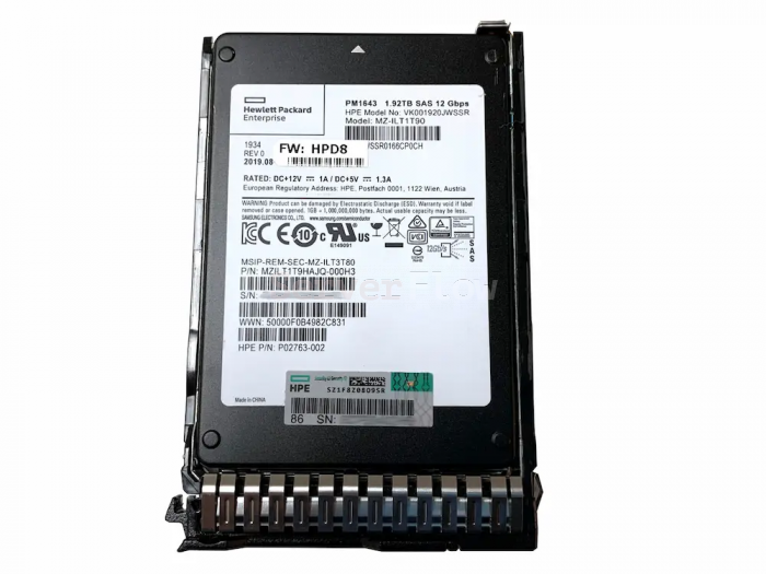 Серверный SSD Samsung (HPE) PM1643 SAS 12gb/s 1.92TB