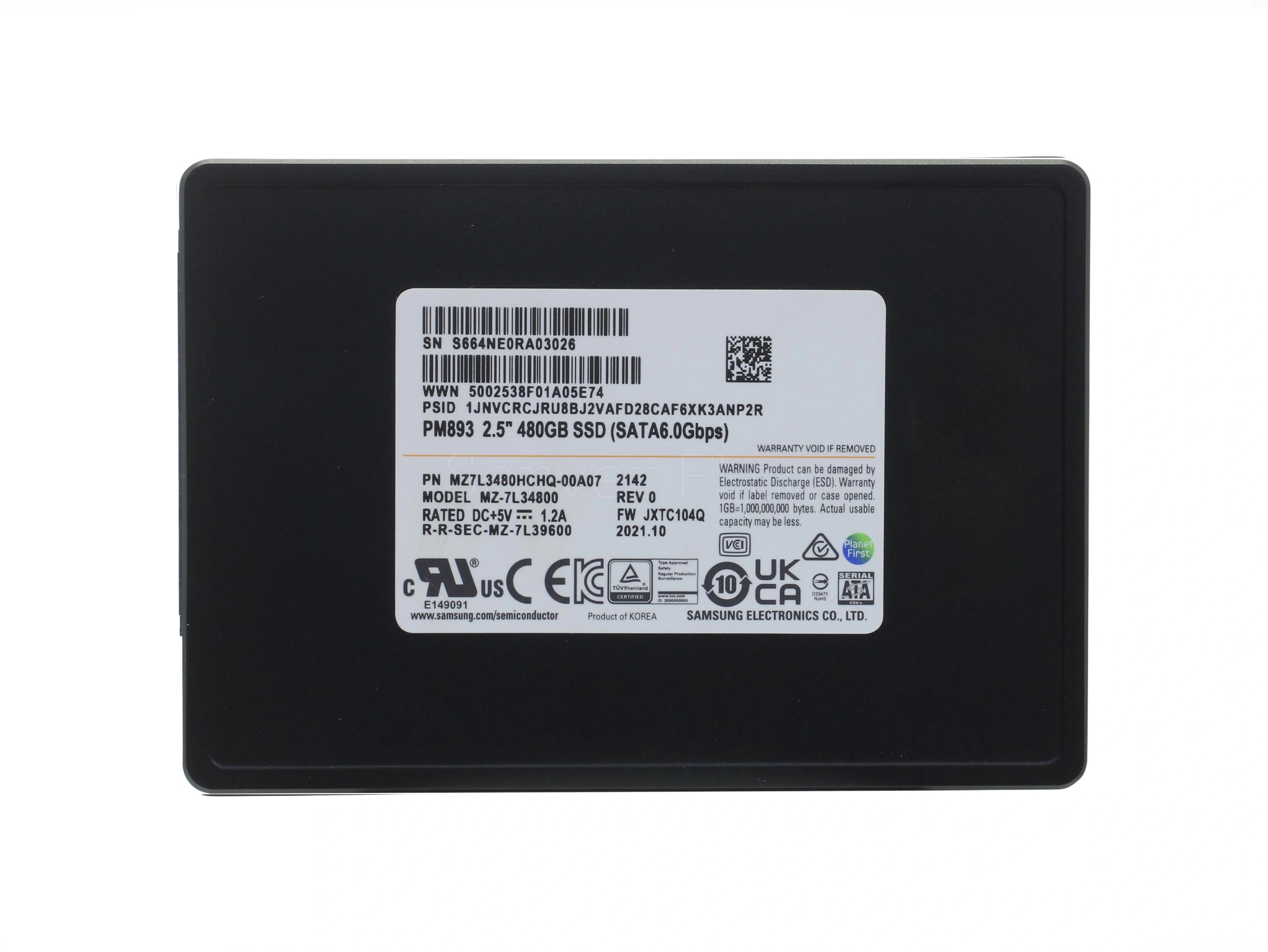SSD-накопитель Samsung PM893 480GB 2.5" 6Gb/s [MZ7L3480HCHQ-00W07]