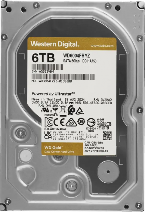 Жесткий диск WD Gold Enterprise 6TB 3.5" SATA 6GB/s [WD6004FRYZ]