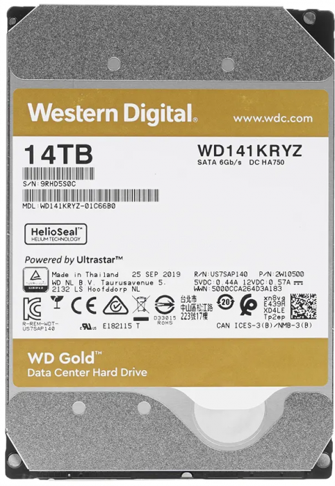 Жесткий диск WD Gold Enterprise 14TB 3.5" SATA 6GB/s [WD141KRYZ]