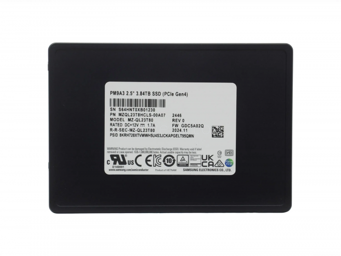SSD-накопитель Samsung PM9A3 3.84TB 2.5" U.2 [MZQL23T8HCLS-00A07]
