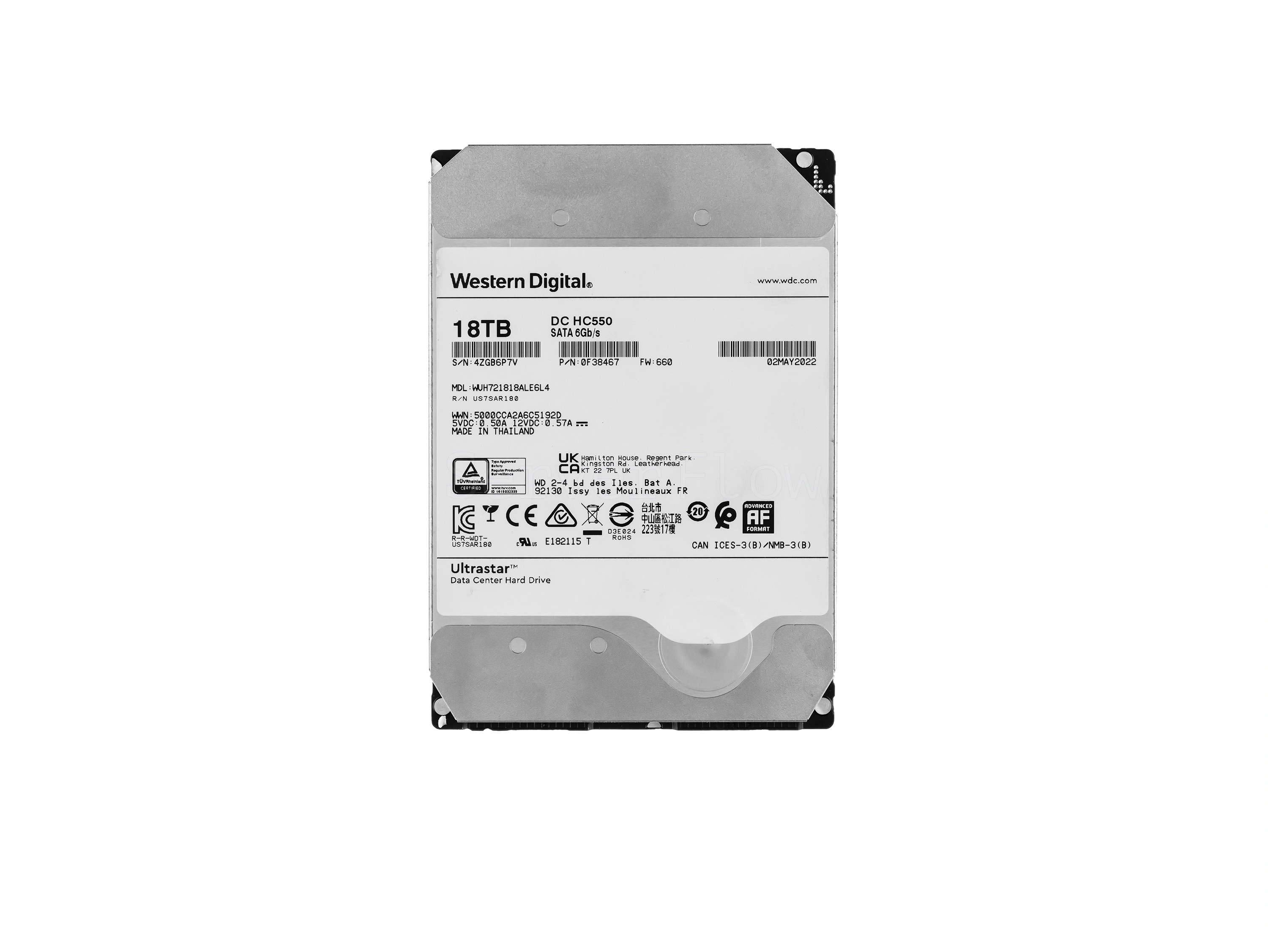 Жесткий диск WD Ultrastar DC HC550 18TB 3.5" SATA 6Gb/s [WUH721818ALE6L4]