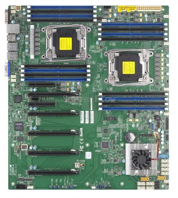 Материнская плата Supermicro X10DRG-Q (15.2" x 13.2", 2х E5 V3/V4, 24DIMM, 5x PCI-E x16, 2x 1GBe RJ45, 10x SATA3, IPMI 2.0, C612)