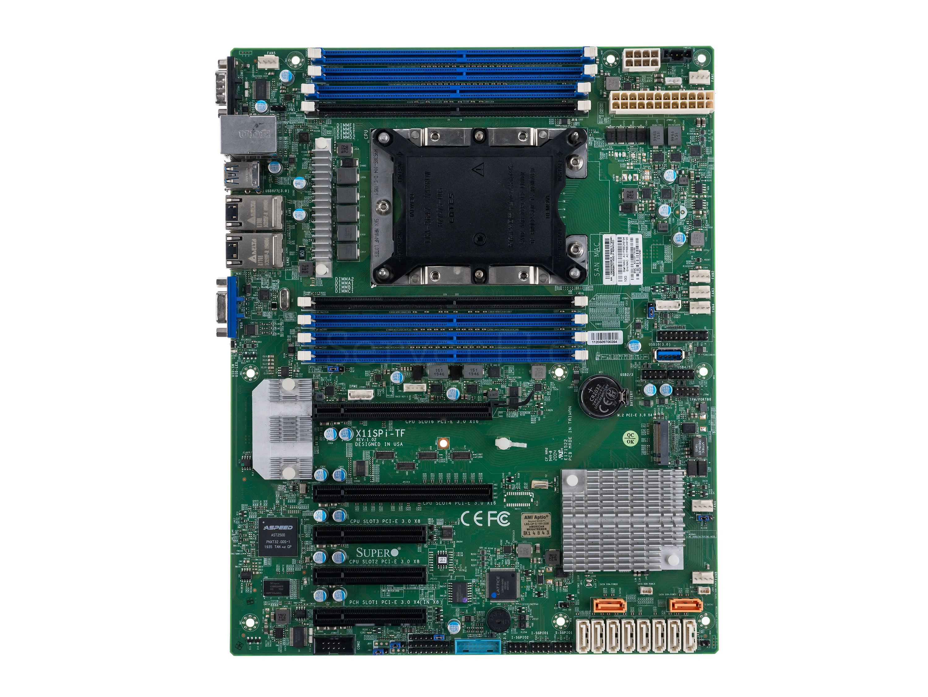 Материнская плата Supermicro X11SPI-TF (ATX, LGA3647, 8 DIMM) [MBD-X11SPI-TF]