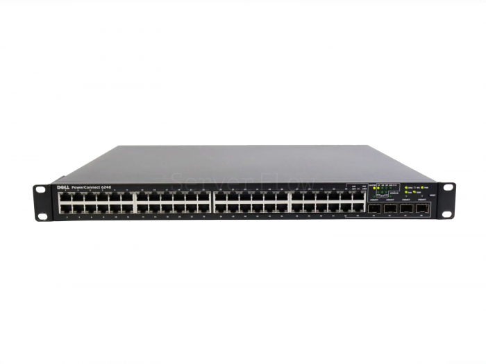 Коммутатор Dell PowerConnect 6248 (44х RJ45 1 Гбит/с, 4х RJ45/SFP+ 10 Гбит/с)
