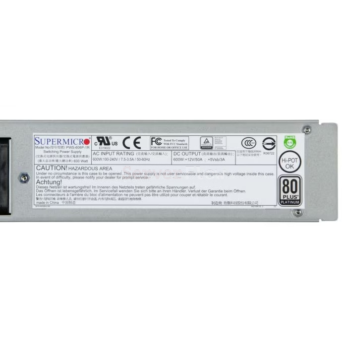 Блок питания Supermicro PWS-606P-1R 600W