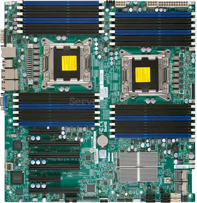 Материнская плата Supermicro X9DRi-LN4F+(EEATX, 2х E5 V1/V2, 24DIMM, 4x PCIe x16, 4x 1GBE, RJ45, 10x SATA, IPMI 2.0, C602)