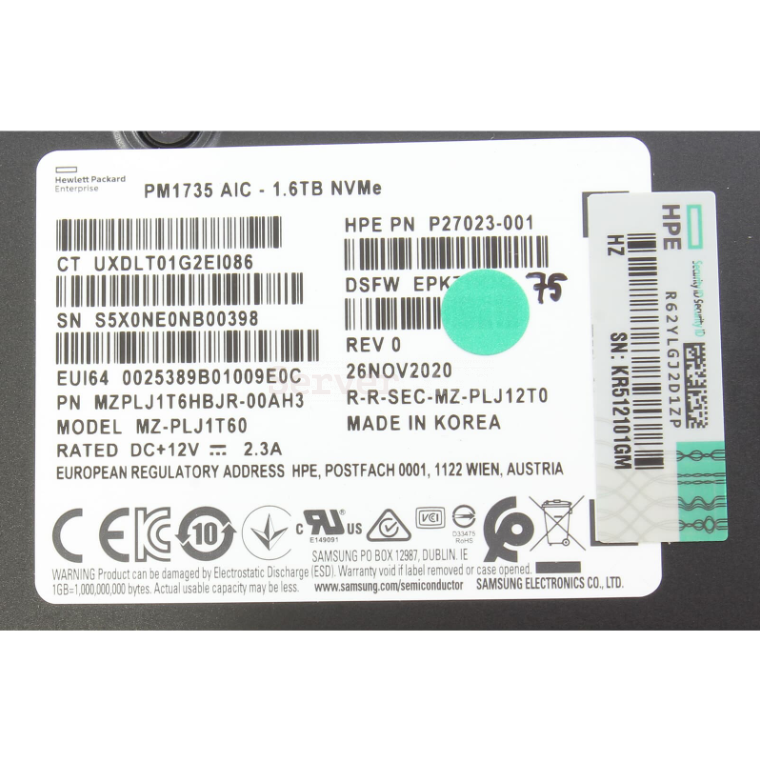 SSD-накопитель SAMSUNG (HPE) PM1735 HHHL 6.4 TB