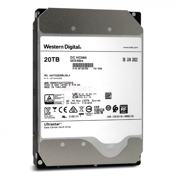 Жесткий диск 20TB HDD 3.5" SATA 6Gb/s WD DC HC560 (WUH722020BLE6L4)