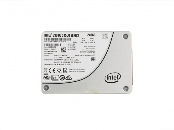 SSD-накопитель Intel DC S4500 240GB 2.5" SATA 6Gb/s [SSDSC2KB240G701]