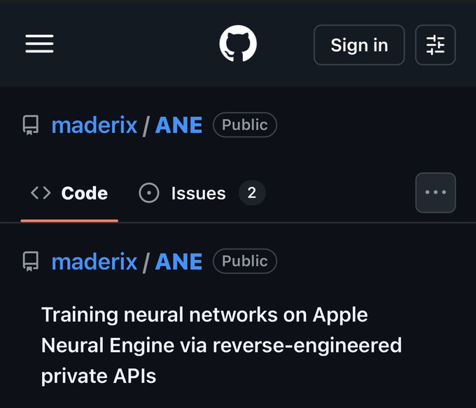 Энтузиаст смог обучить ИИ на Apple NPU