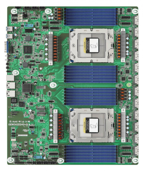 Материнская плата ASRock Rack GENOA2D24G-2L+ (Proprietary, 2x SP5, 24 DIMM)