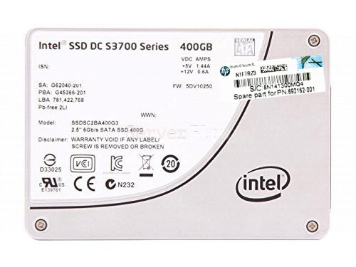 SSD-накопитель Intel (HP) S3700 400Gb 2.5" 6gb/s 10 DWPD (SSDSC2BA400G3P)