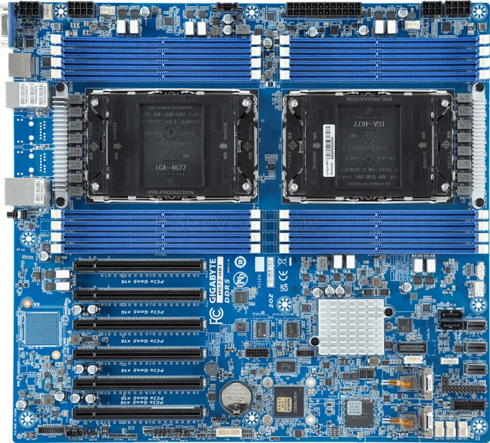 Материнская плата Gigabyte MS73-HB1 Rev 1.x/3.x (E-ATX, 2x LGA4677, 16 DIMM)