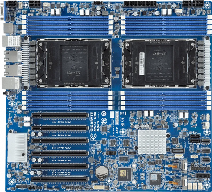 Материнская плата Gigabyte MS73-HB0 Rev 1.x/3.x (E-ATX, 2x LGA4677, 16 DIMM)