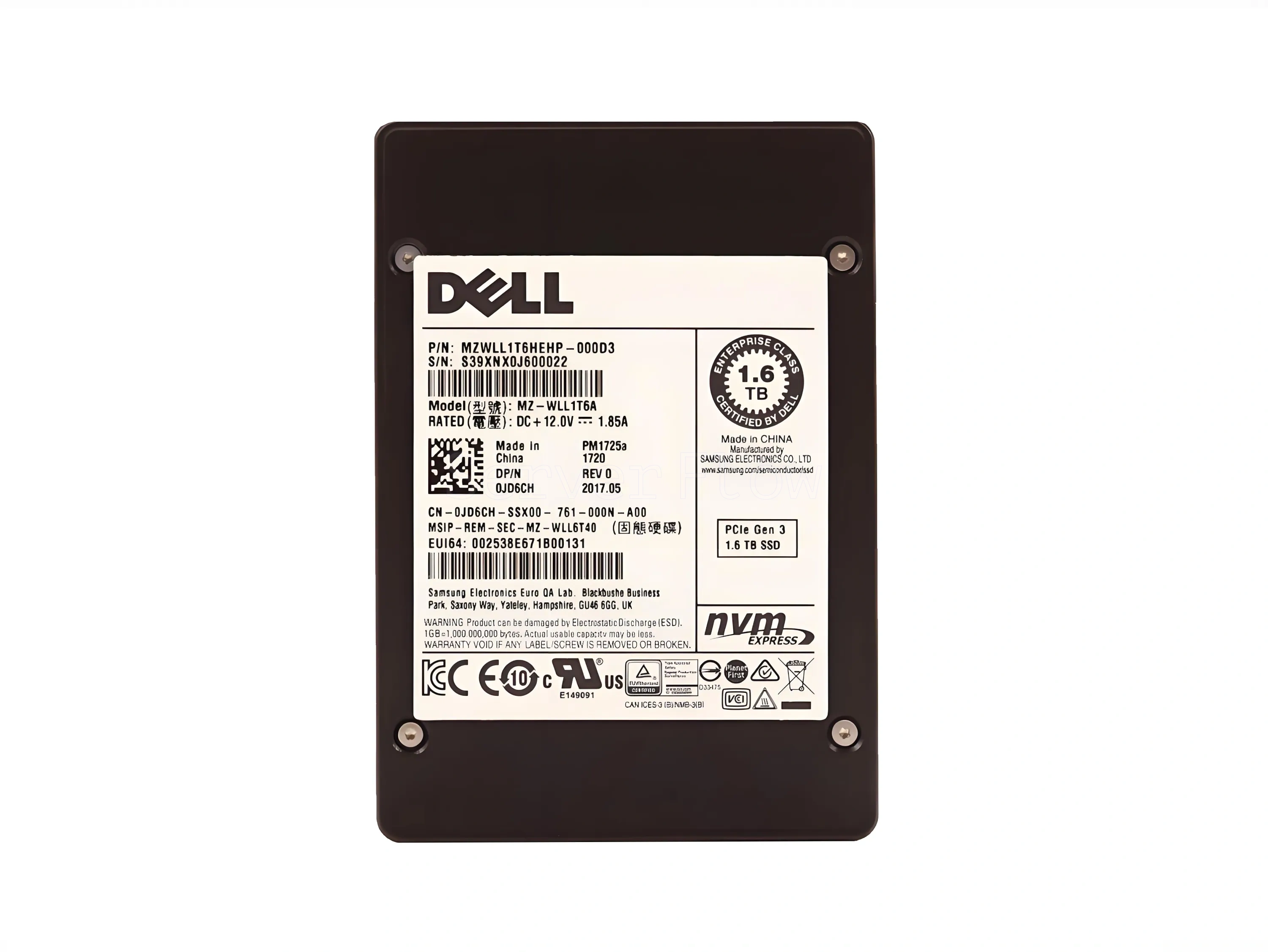 SSD-накопитель Samsung (DELL) PM1645A 1.6TB 2.5" SAS 12Gb/s [MZ-ILT1T6C]