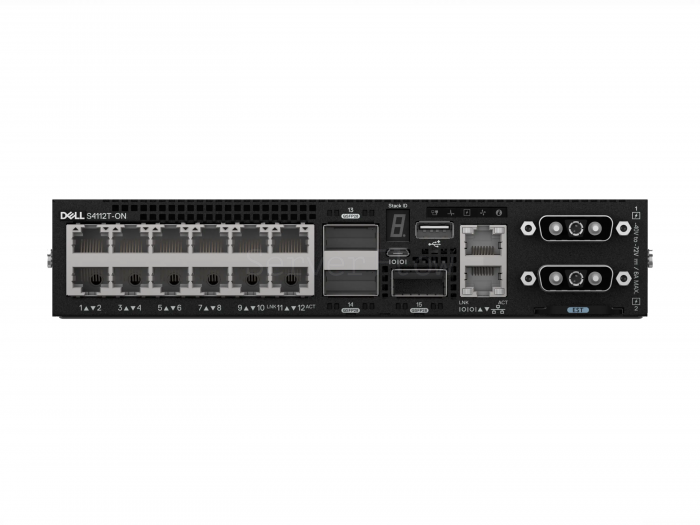 Коммутатор Dell PowerSwitch S4112T-ON IO/PS Airflow (12x RJ45 10 Гбит/с, 3x QSFP28 100 Гбит/с)