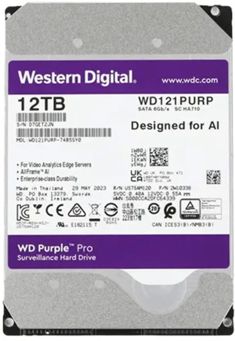 Жесткий диск WD Purple Pro 12TB 3.5" SATA 6GB/s [WD121PURP]