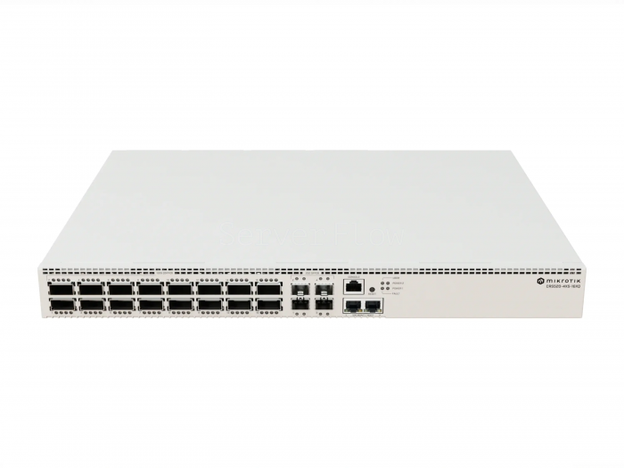 Коммутатор MikroTik CRS520-4XS-16XQ-RM (2x RJ45 10 Гбит/с, 4x SFP28 25 Гбит/с, 16x QSFP28 100 Гбит/с)