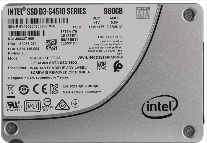 SSD диск Intel S4510 960gb 2.5" 6gb/s 3 DWPD (SSDSC2KB9660G8)