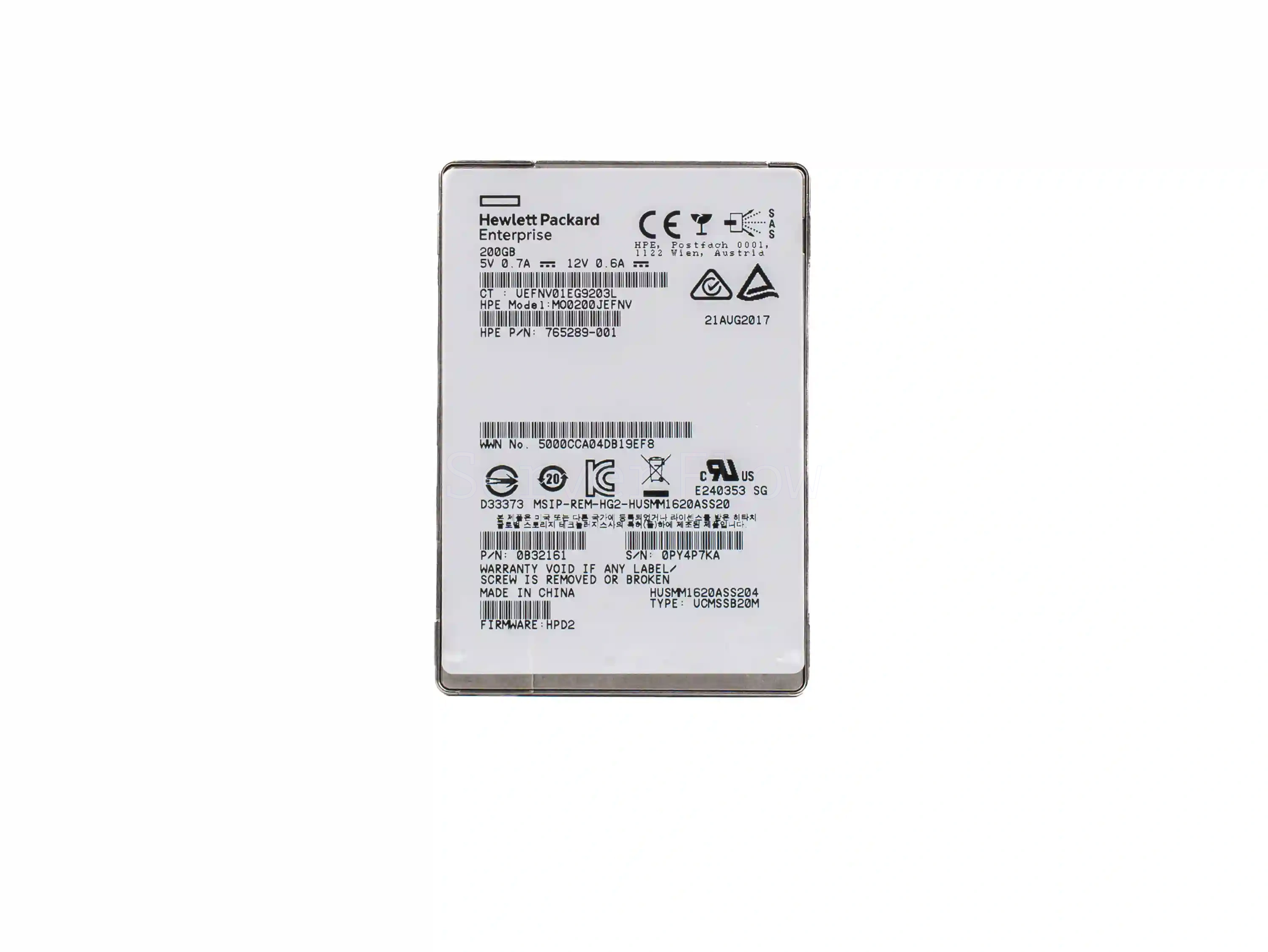 SSD-накопитель HPE 200GB 2.5" SAS 12Gb/s [EO0200JEFPD]