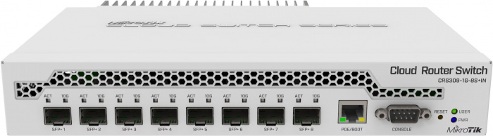 MikroTik CRS309-1G-8S+IN (L3, 8x SFP+ 10GBe, 1x RJ45 1GBe)