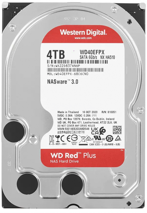 Жесткий диск WD Red Plus 4TB 3.5" SATA 6GB/s [WD40EFPX]