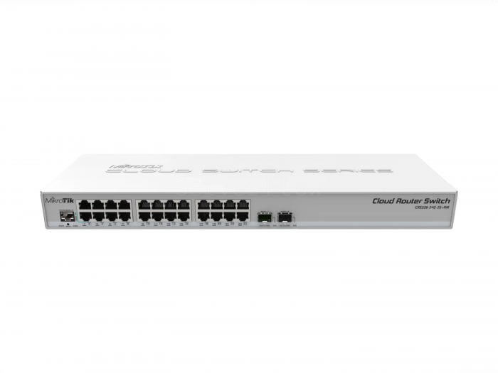 Коммутатор MikroTik CRS326-24G-2S+RM (24x RJ45 1 Гбит/с, 2x SFP+ 10 Гбит/с)